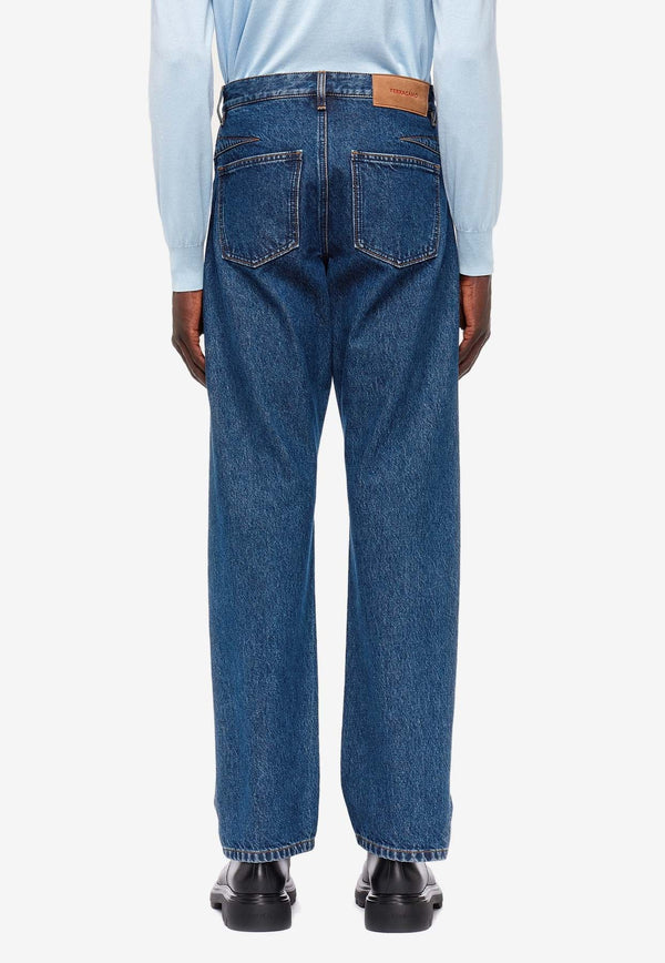 Straight Leg Medium Wash Jeans