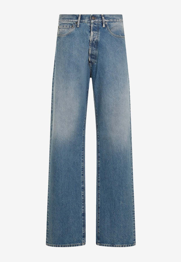 Straight-Leg Washed Jeans