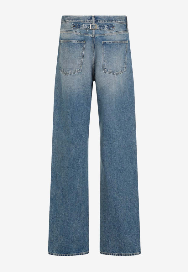 Straight-Leg Washed Jeans