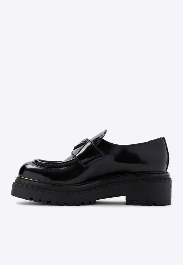 Logo Loafers in Brushed Calf Leather