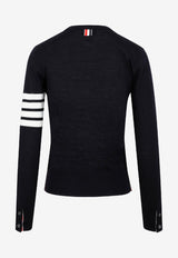 Crewneck Wool Sweater with Signature Stripes