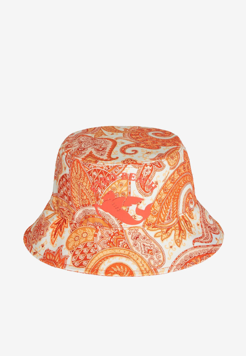 Liquid Paisley Bucket Hat with Cube Logo