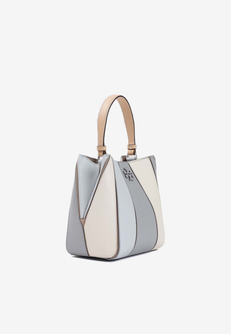 Small McGraw Colorblocked Bucket Bag in Grained Leather