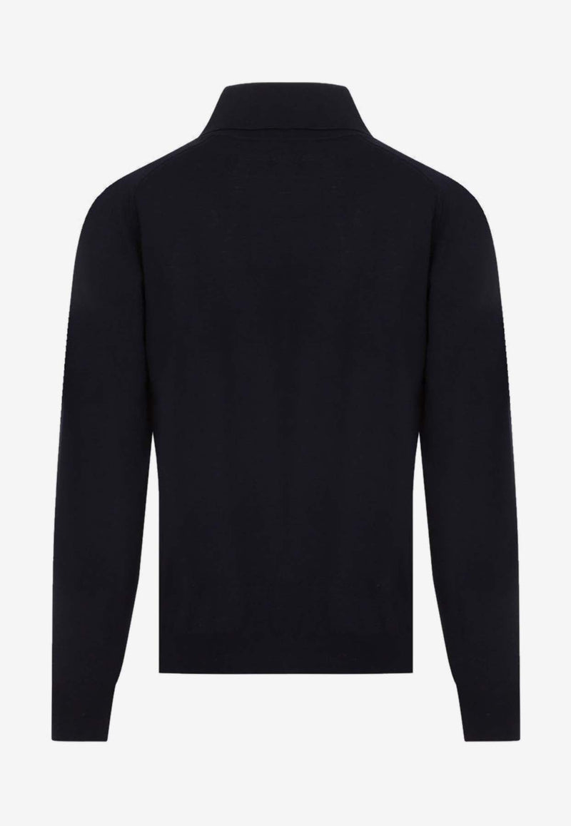 Long-Sleeved Polo Sweater