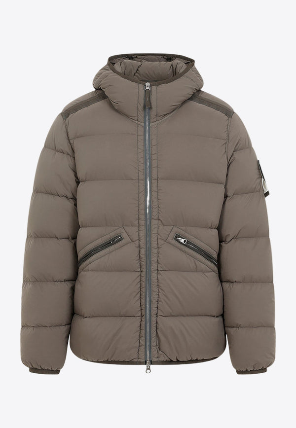 Logo Patch Zip-Up Down Jacket