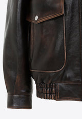 Logo Leather Jacket