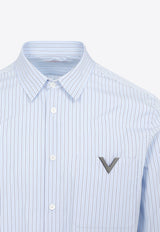 VLogo Striped Poplin Shirt