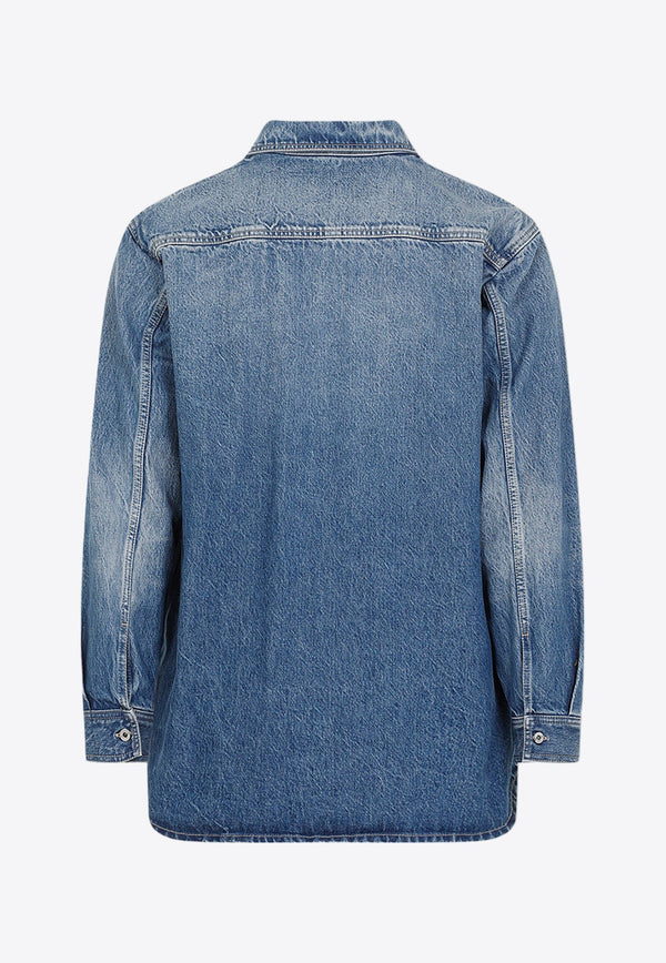 VLogo Long-Sleeved Denim Shirt