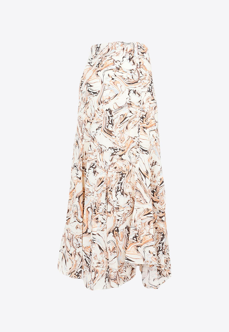 Toscane Asymmetric Midi Skirt in Silk