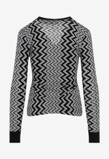 Zig Zag V-neck Cardigan