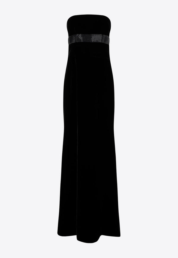 Strapless Crystal-Embellished Maxi Dress