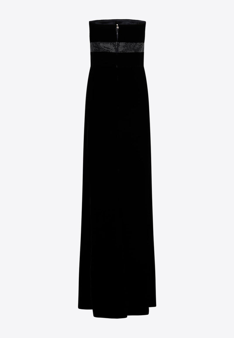 Strapless Crystal-Embellished Maxi Dress