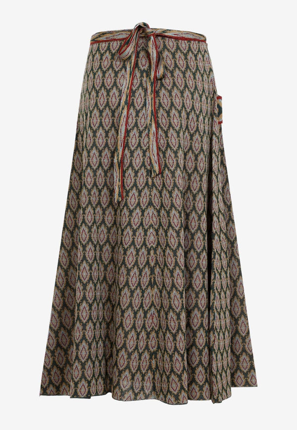 Knit Jacquard Midi Skirt