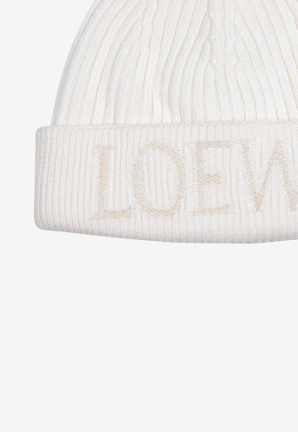 Embroidered Logo Wool Beanie