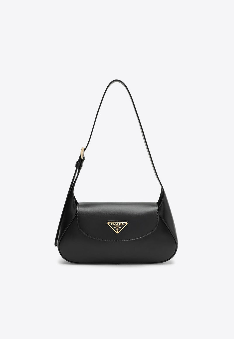 Small Triangle Logo  Leather Shoulder Bag