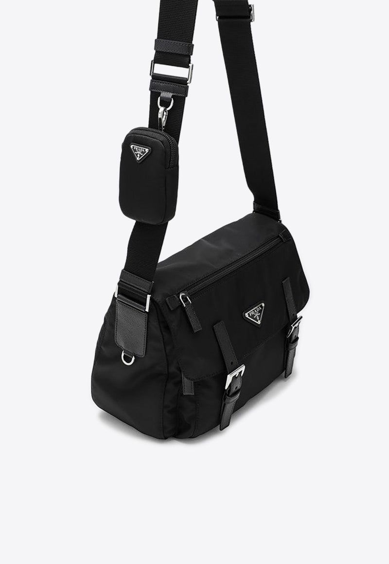 Medium Triangle Logo Re-Nylon Crossbody Bag