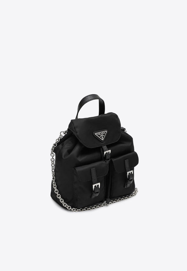 Mini Re-Nylon Triangle Logo Chain Backpack