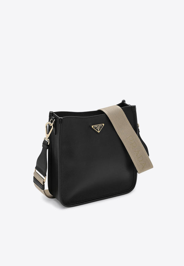 Triangle Logo Leather Crossbody Bag