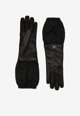 Logo Appliqué Leather Gloves