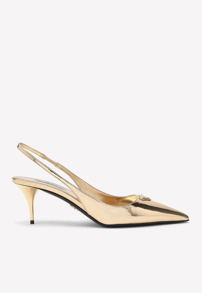 65 Metallic Slingback Pumps