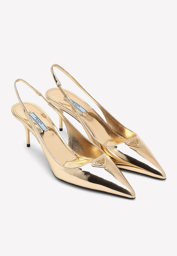 65 Metallic Slingback Pumps