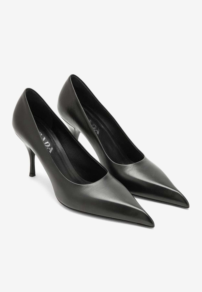 85 Pointed-Toe Leather Pumps