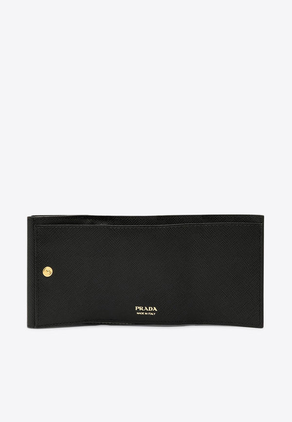 Small Logo Plaque Saffiano Wallet