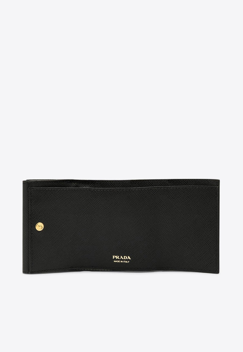 Small Logo Plaque Saffiano Wallet