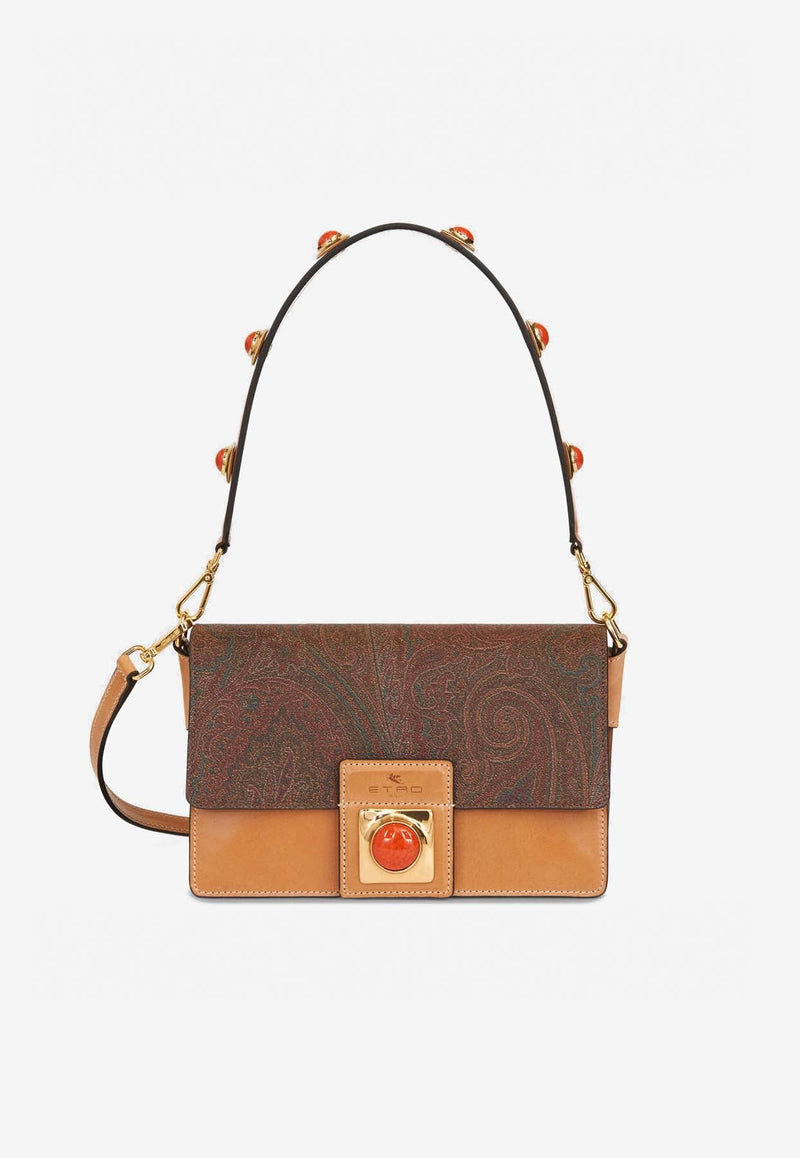 Crown Me Paisley Shoulder Bag with Coral Stones