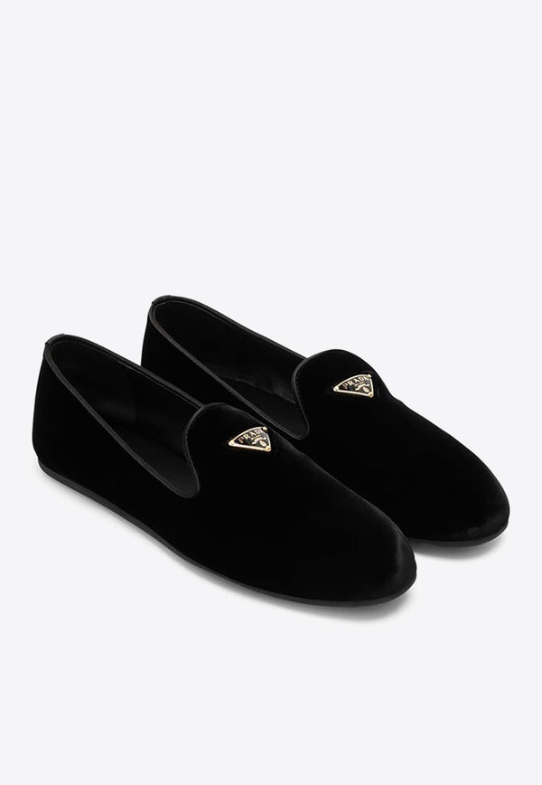 Logo Velvet Loafers