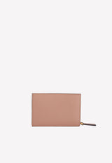 VLogo Zip Wallet in Grained Leather