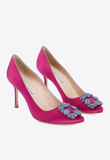 Hangisi 90 Crystal Buckle Satin Pumps