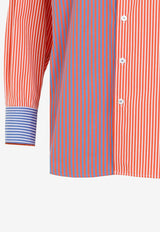 Paneled Striped Long-Sleeved T-shirt