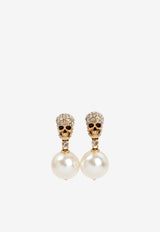 Crystal and Pearl Embellished Drop Earrings