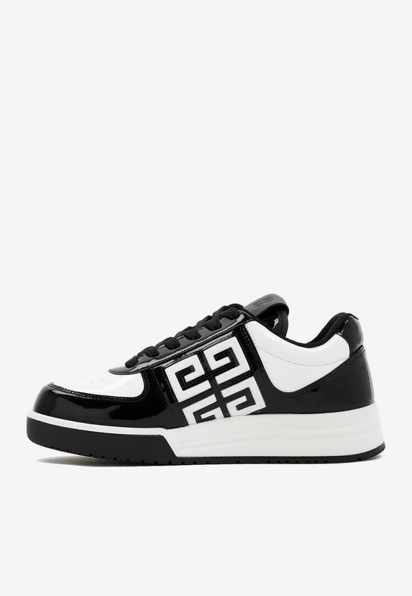 G4 Logo Low-Top Sneakers in Patent Calf Leather