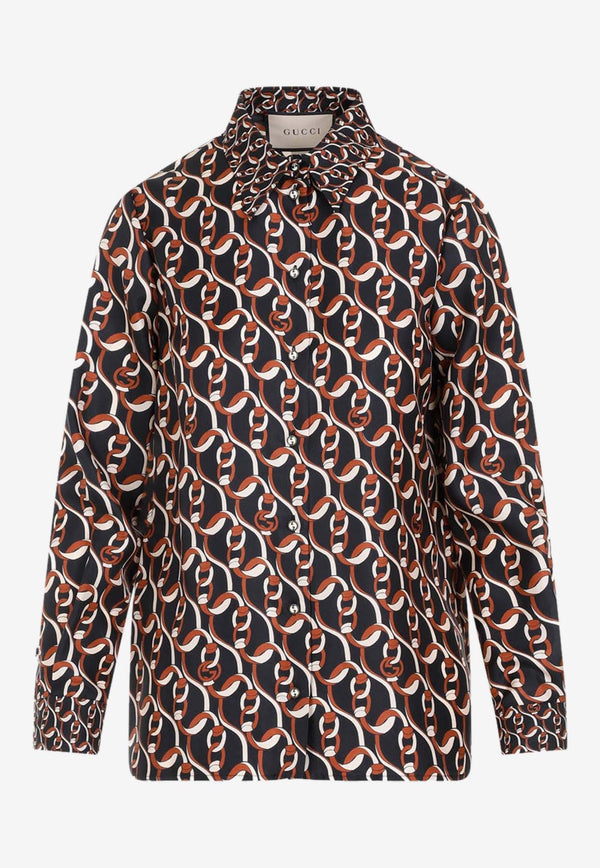 Interlocking G Chain Silk Shirt