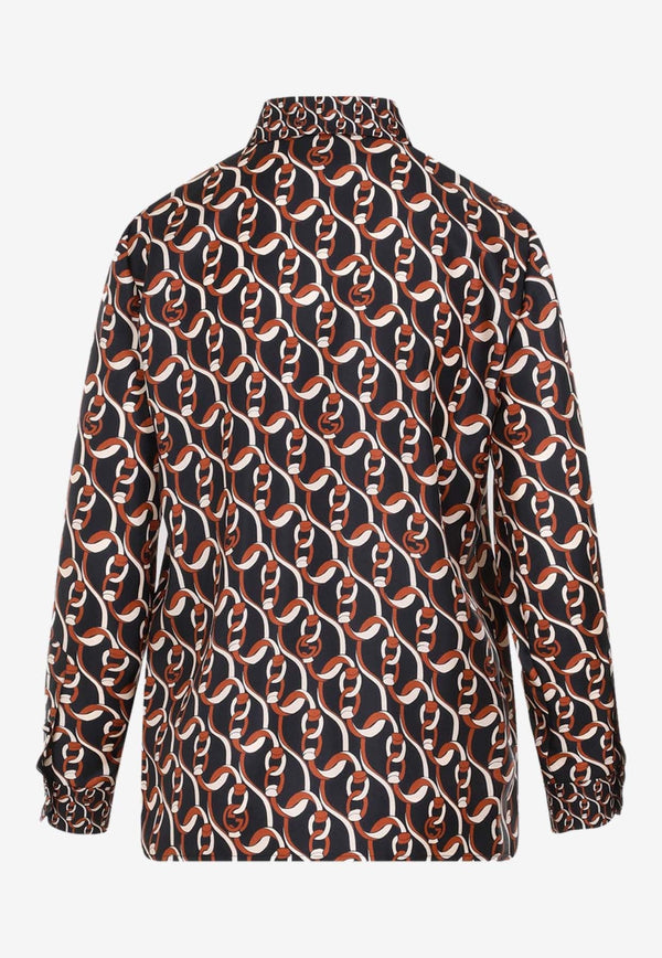 Interlocking G Chain Silk Shirt