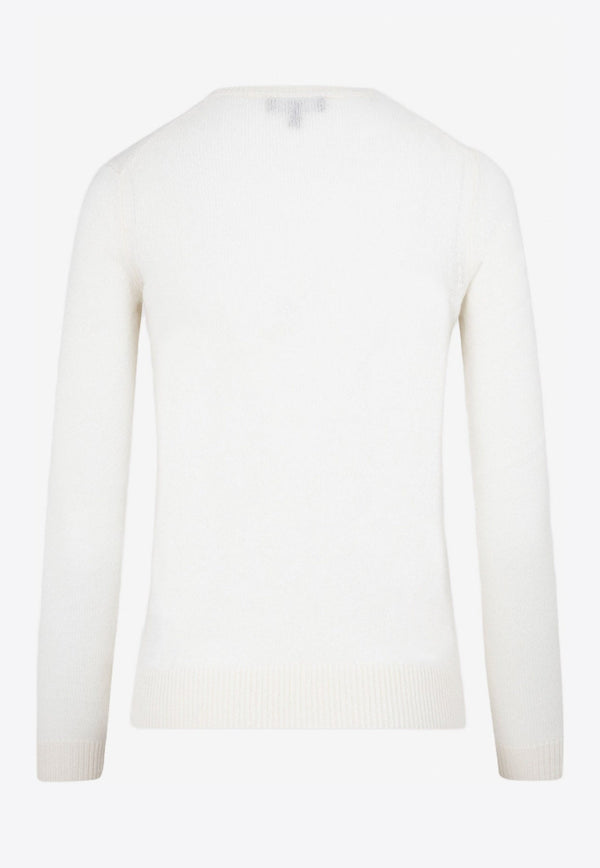 Crewneck Knitted Sweater in Feather Cashmere