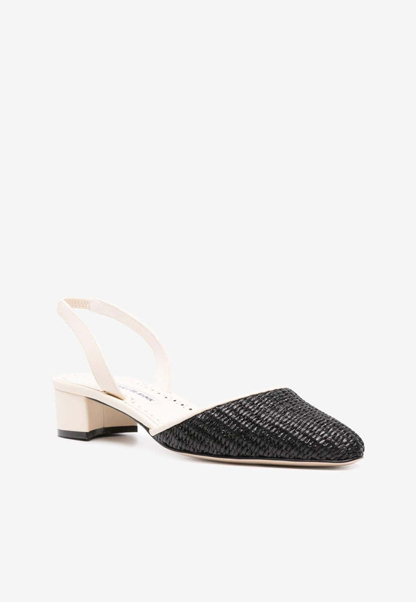 Raffro 30 Raffia Slingback Pumps