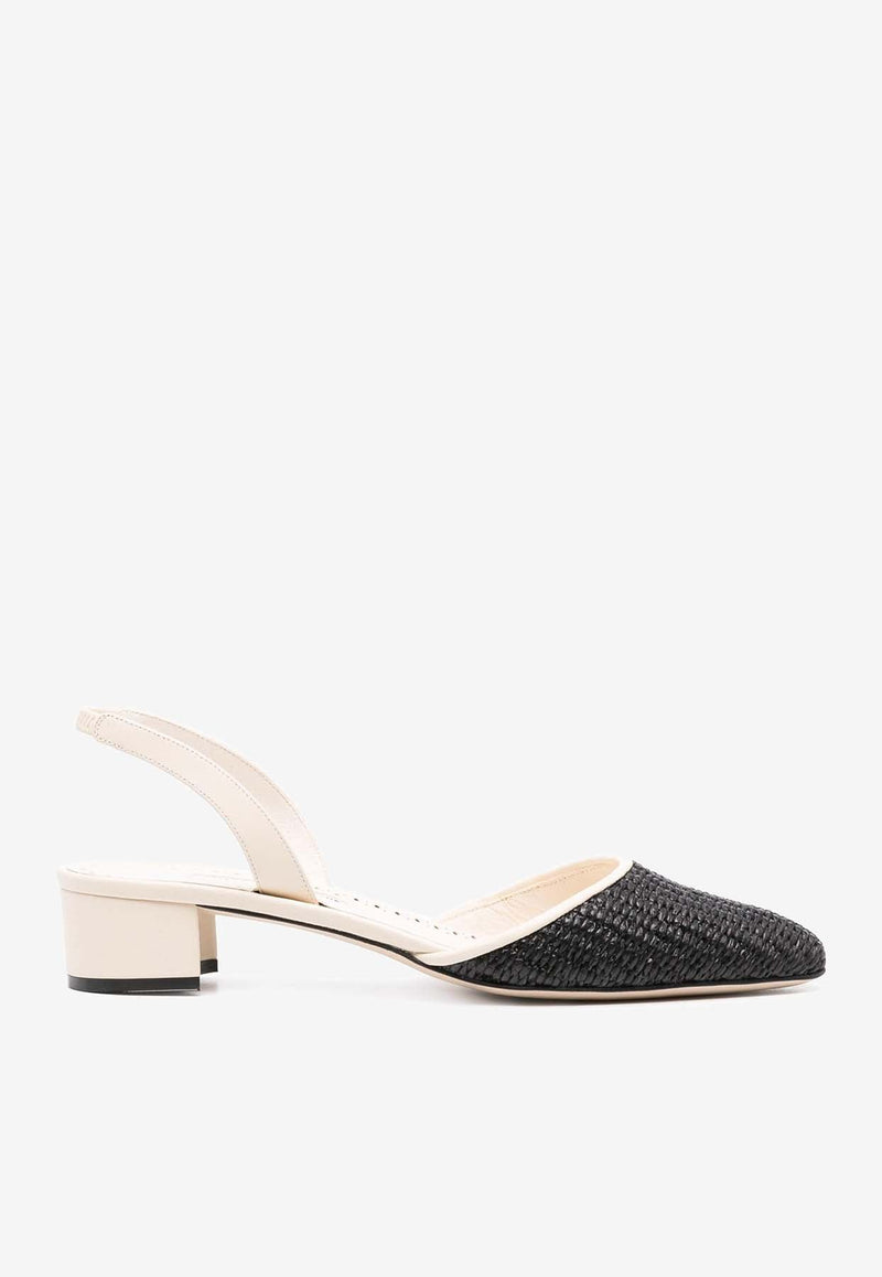 Raffro 30 Raffia Slingback Pumps