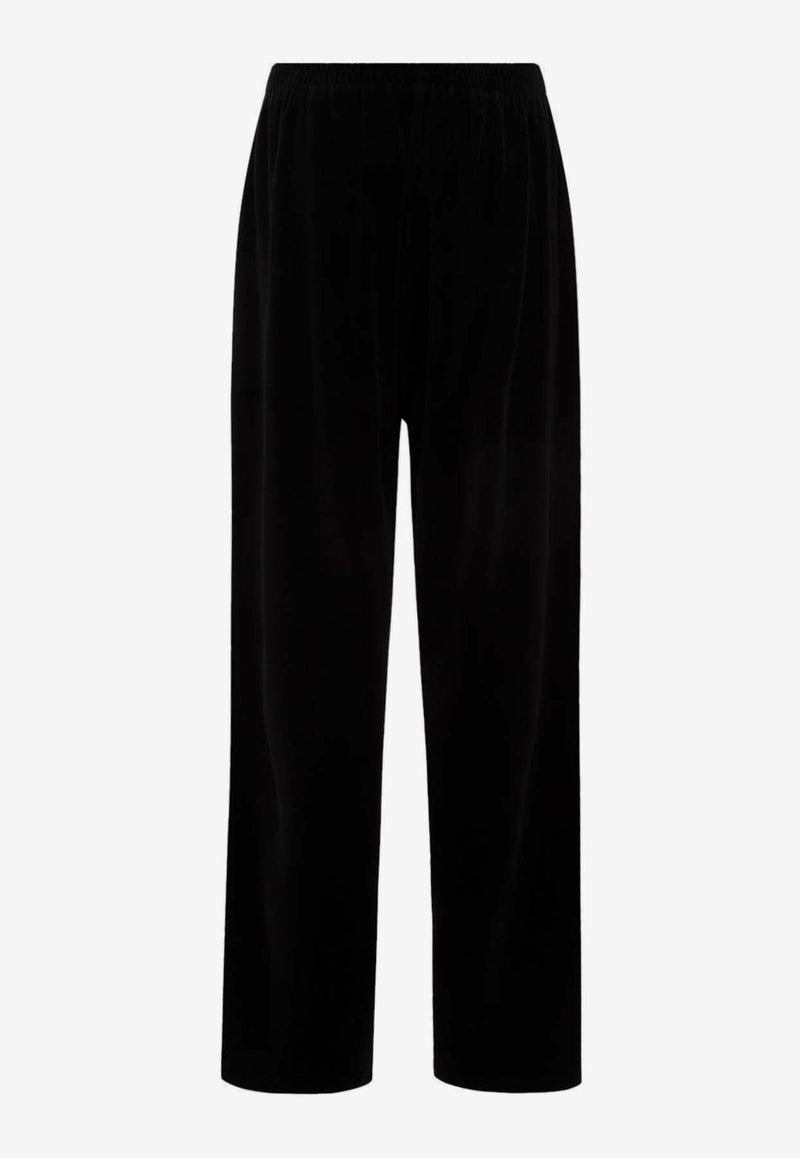 Logo Baggy Velvet Pants