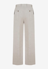 Linen Straight-Leg Pants