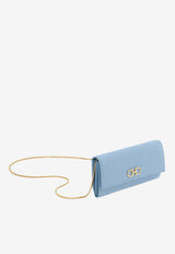 Gancini Grained Leather Chain Clutch