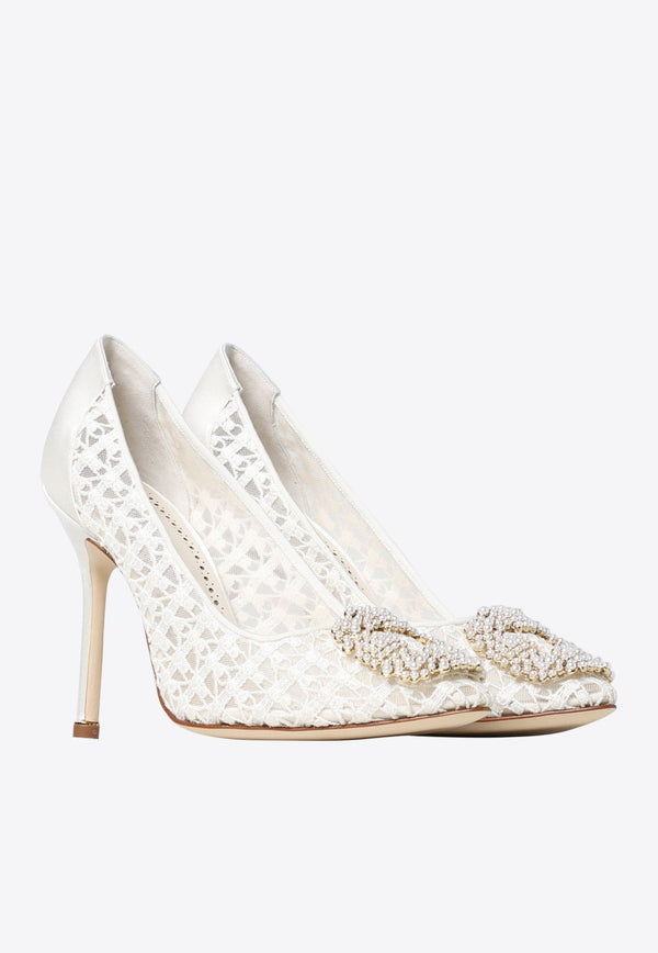 Hangisi 105 Pearl Buckle Lace Pumps