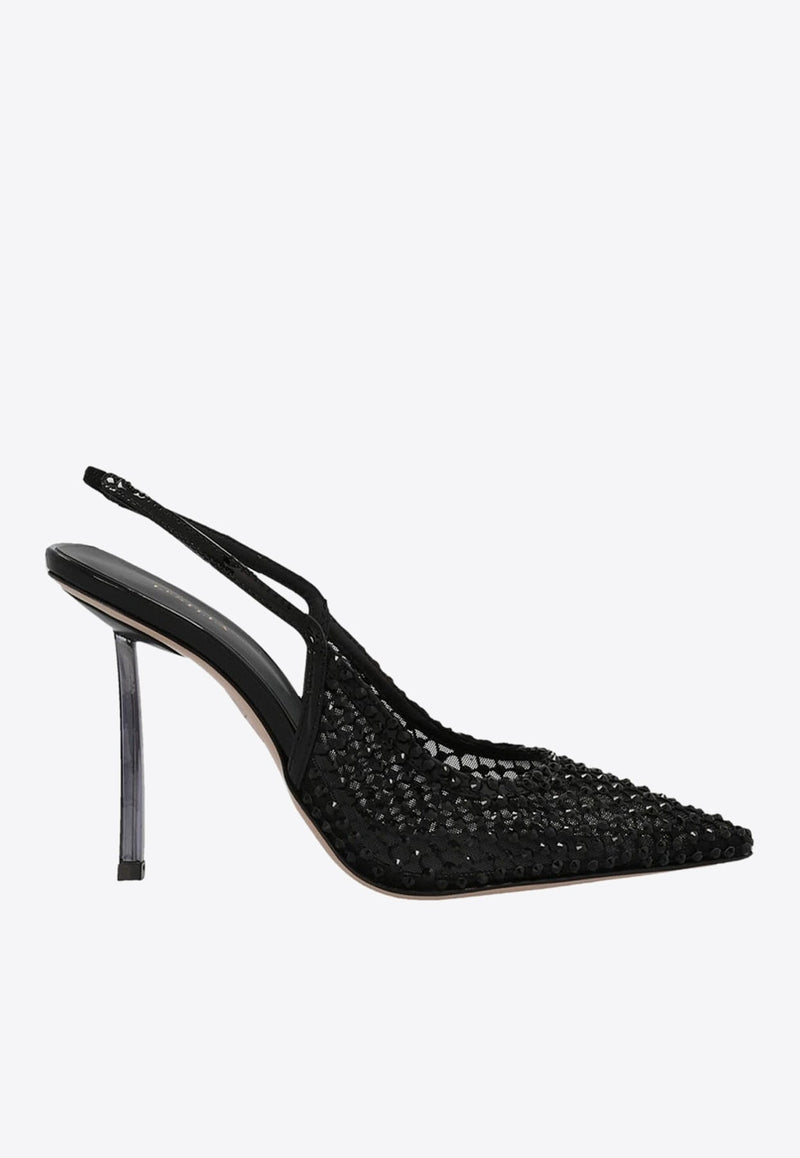 Gilda 100 Crystal Mesh Slingback Pumps