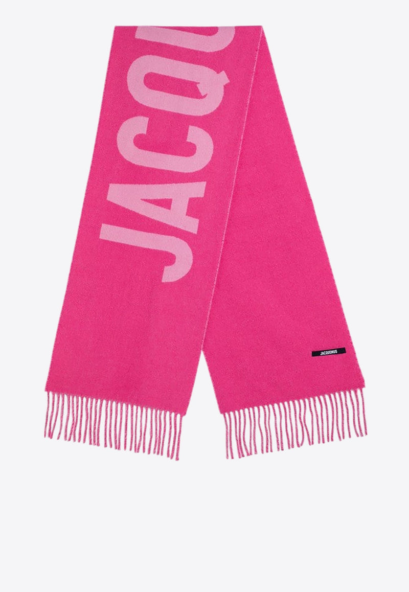 Logo Jacquard Fringed Scarf