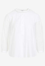 Pearl-Embellished Long-Sleeved Shirt