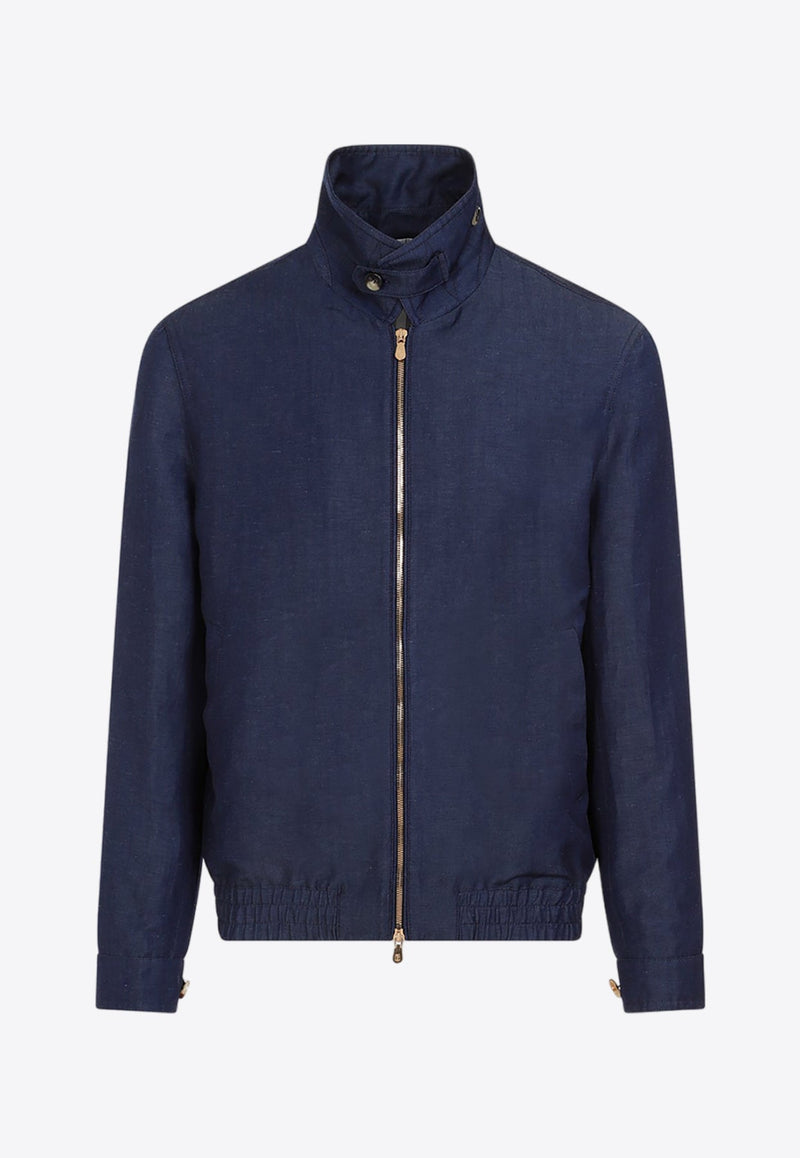 Wool and Linen Zip-Up Jacket