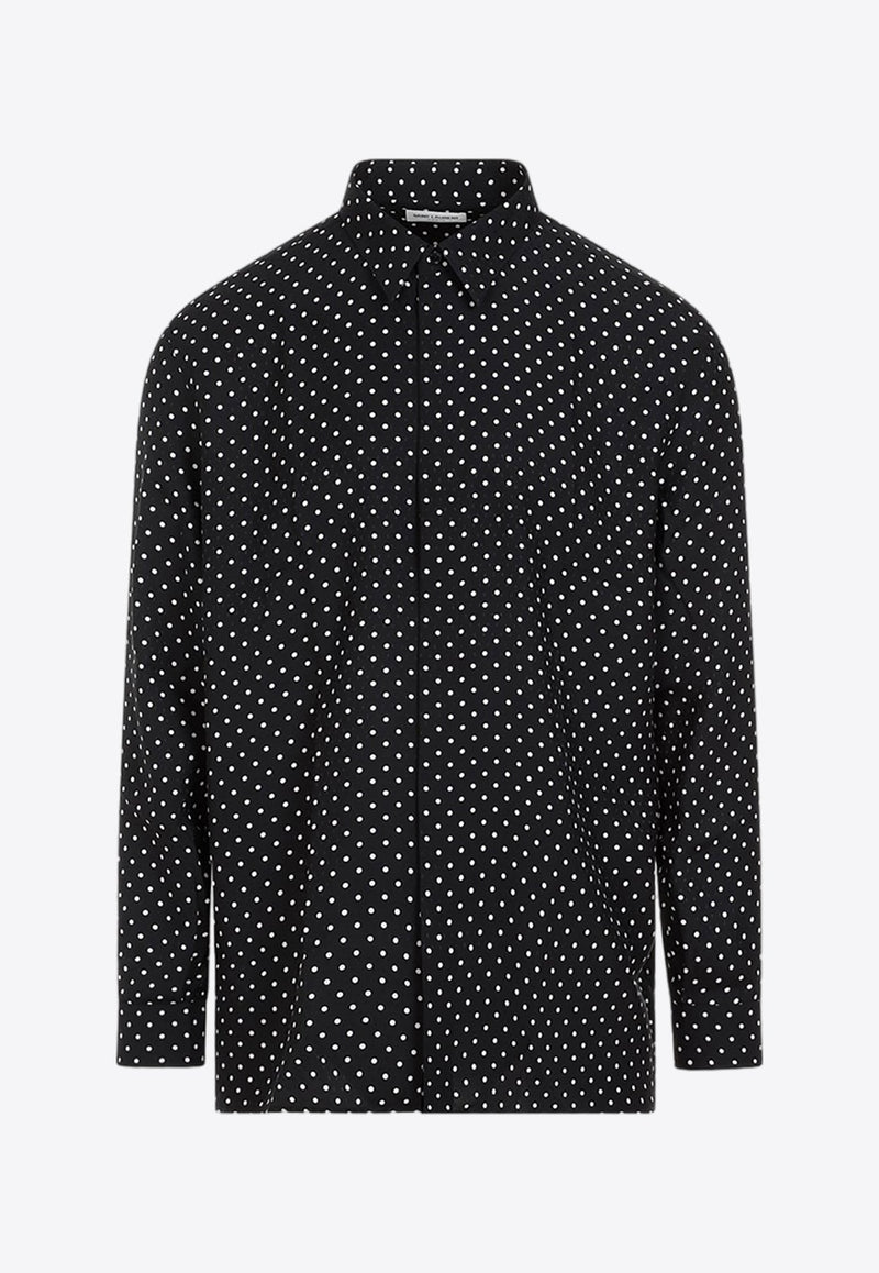 Polka-Dot Silk Shirt