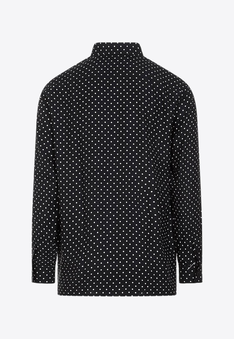 Polka-Dot Silk Shirt